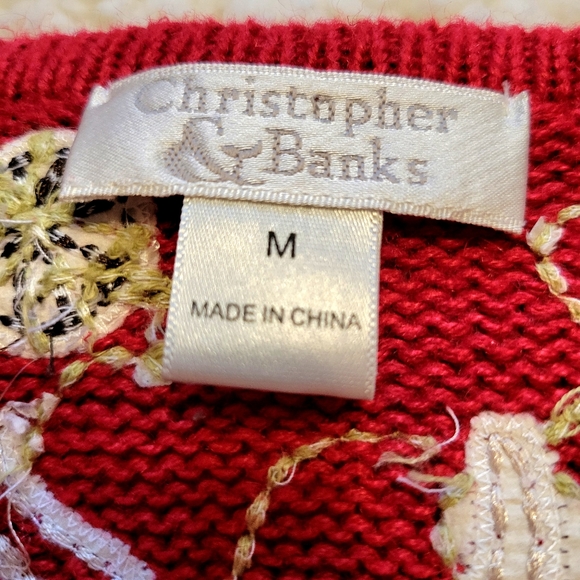 VINTAGE 80's CAT LOVERS COTTON CARDIGAN RED - Picture 8 of 8